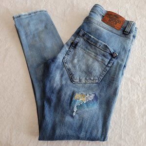 Smugglers Moon Jeans Mens Stretch Pants 36x32 colored threads